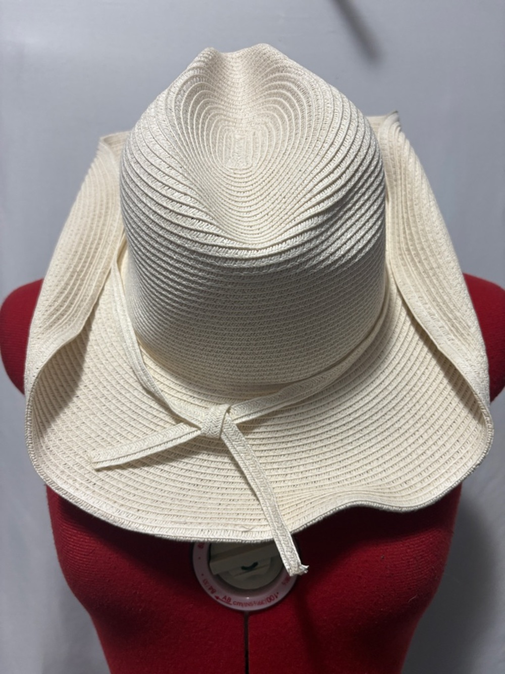 Bijoux Terner Cream Wide-Brim Sun Hat with Tie